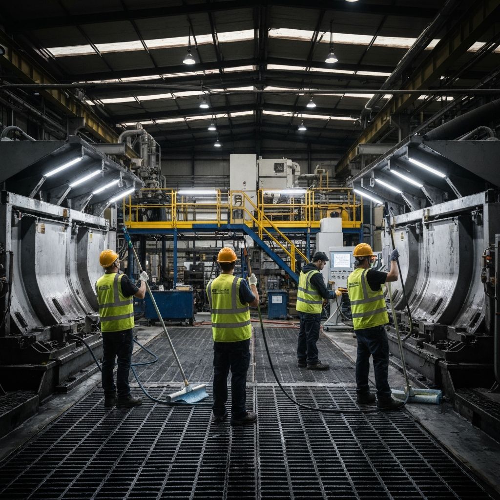 공장 청소 작업