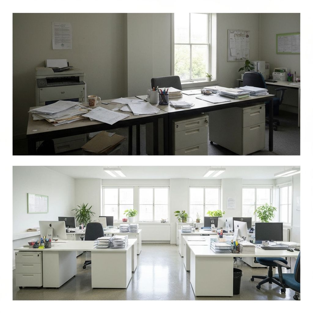 사무실 청소 전후